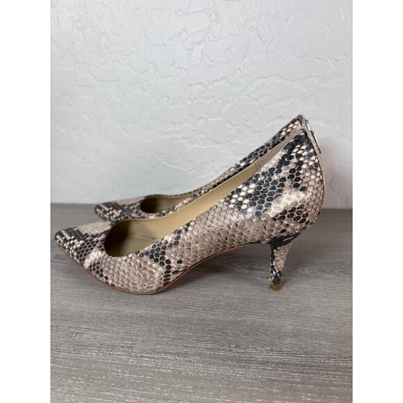 Michael Kors MK-Flex Mid Pump Shoes Womens Size 7 Snakeskin Embossed Leather - Picture 2 of 9